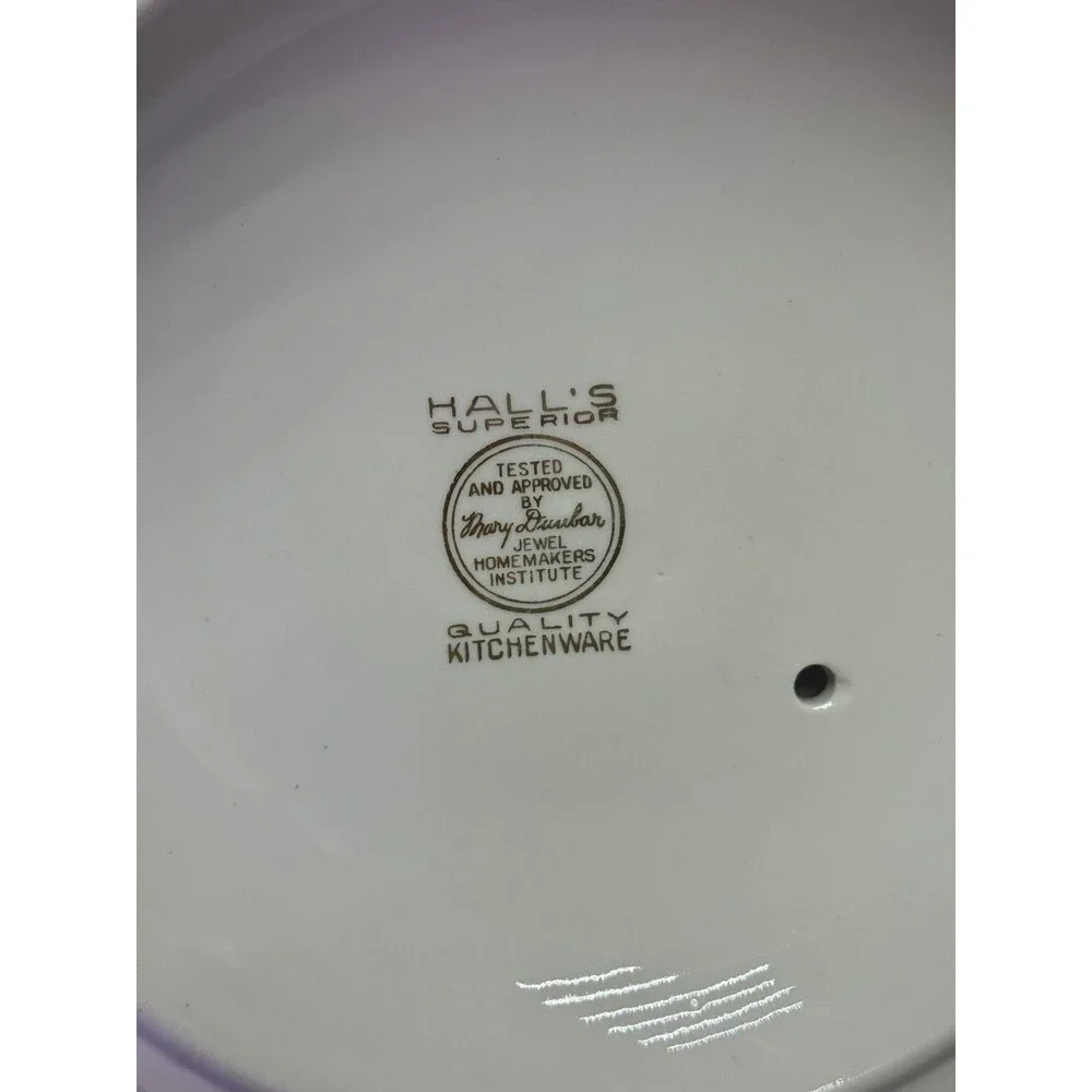 Hall China Co. Mary Dunbar Blue Rose Casserole Superior Quality Kitchenware USA